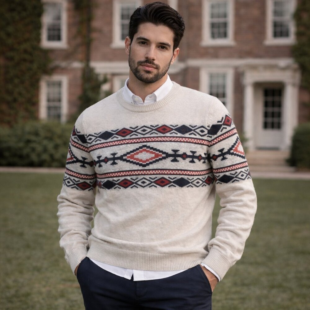 NWT Frye & Co Mens Sweater Large Long Sleeve Pullover